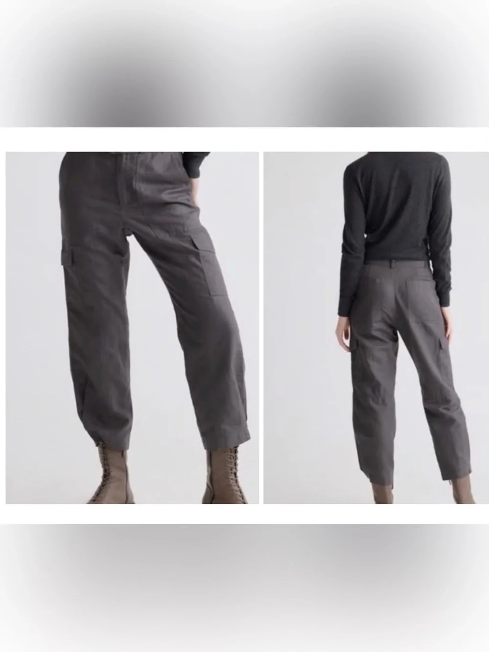 Quince XS Cotton Linen Cotton Twill Cargo‎ Pants In Charcoal